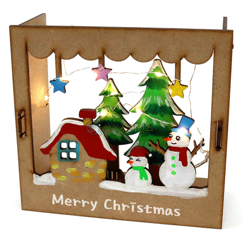크리스마스 LED 액자 박스(눈사람)(1인용 포장)